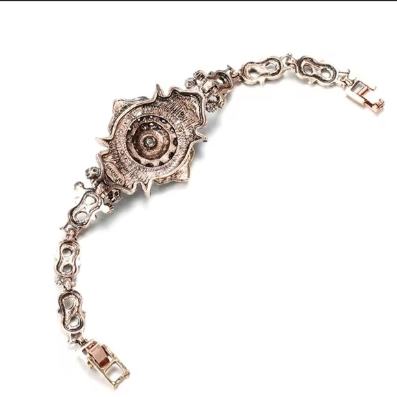 Vintage Antique Elegant Floral Rose Gold Bracelet - Picture 5 of 6